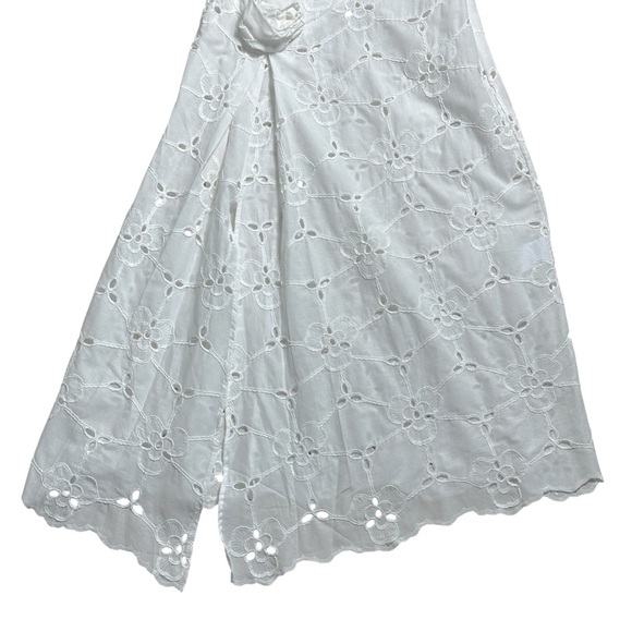 Free People Laagam White Cotton Bella Eyelet Midi Dress Womens S - Picture 4 of 9